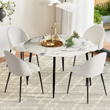 1 Artiss Dining Table and 4 Chairs Set Marble White - Close-Up Angle