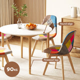 1 Artiss Dining Table and 4 Fabric Eiffel Chairs Set White - 45-Degree Angle