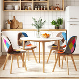 1 Artiss Dining Table and 4 Fabric Eiffel Chairs Set White - Close-Up Angle