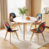 1 Artiss Dining Table and 4 Fabric Eiffel Chairs Set White - Extra Image