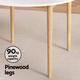 1 Artiss Dining Table and 4 Chairs Set Wishbone Wood - 45-Degree Angle