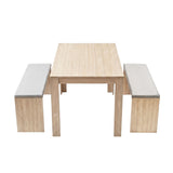 Artiss 3 Piece Dining Sets, 120cm Wooden Dining Table and 2 Upholstered Chairs Set, Space-Saving Modern Kitchen Dining Suite for Home Apartment (Oak) - Side View