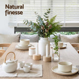 Artiss 3 Piece Dining Sets, 120cm Wooden Dining Table and 2 Upholstered Chairs Set, Space-Saving Modern Kitchen Dining Suite for Home Apartment (Oak) - 45-Degree Angle