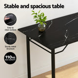 Artiss Dining Table and Chairs Set of 5 Compact Kitchen Furniture Marble Black - 45-Degree Angle