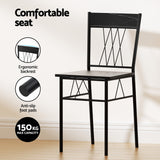 Artiss Dining Table and Chairs Set of 5 Compact Kitchen Furniture Marble Black - Rear View