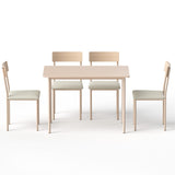 Artiss Dining Table and Chairs Set of 5 Compact Kitchen Furniture Natural Beige - Side View