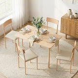 Artiss Dining Table and Chairs Set of 5 Compact Kitchen Furniture Natural Beige - Low Angle