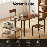 Artiss Dining Table and Chairs Set of 4 Storage Bench Kitchen Furniture Walnut - Top-Down View