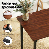 Artiss Dining Table and Chairs Set of 4 Storage Bench Kitchen Furniture Walnut - Rear View
