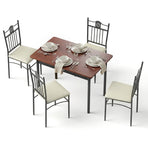Artiss Dining Table and Chairs Set of 5 Compact Kitchen Furniture Upholstered