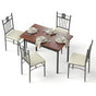 Artiss Dining Table and Chairs Set of 5 Compact Kitchen Furniture Upholstered