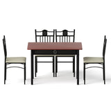 Artiss Dining Table and Chairs Set of 5 Compact Kitchen Furniture Upholstered