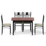 Artiss Dining Table and Chairs Set of 5 Compact Kitchen Furniture Upholstered