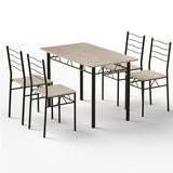 Artiss Dining Table and Chairs Set of 5 Compact Kitchen Furniture Modern Oak - Side View