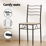 Artiss Dining Table and Chairs Set of 5 Compact Kitchen Furniture Modern Oak - Close-Up Angle