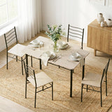 Artiss Dining Table and Chairs Set of 5 Compact Kitchen Furniture Modern Oak - Low Angle