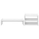 Artiss Monitor Stand and 3-Tier Desk Organiser 2-in-1 Modular Computer Monitor Riser PVC Desktop Shelf Holds 20kg for Office Students Gaming - Top-Down View