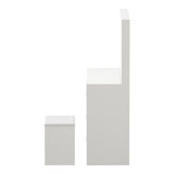 Oikiture Dressing Table Stool Set Large Mirror LED Light White