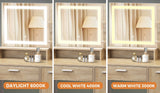 Oikiture Dressing Table Stool Set LED Light Large Cabinet Natural - Extra Image