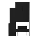 Oikiture Dressing Table Stool Set Makeup Mirror LED Light Storage Cabinet Black