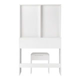 Oikiture Dressing Table Stool Set Makeup Mirror 10 LED Bulbs White