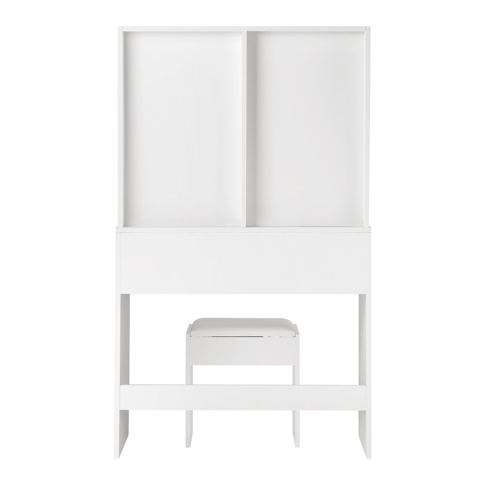 Oikiture Dressing Table Stool Set Makeup Mirror 10 LED Bulbs White