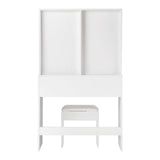 Oikiture Dressing Table Stool Set Makeup Mirror 10 LED Bulbs White - 45-Degree Angle
