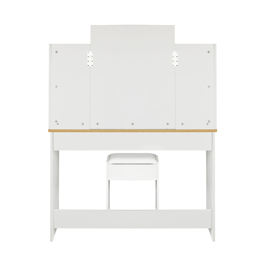 Oikiture Dressing Table Stool Set Makeup Mirror 10 LED Bulbs