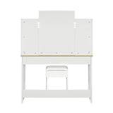 Oikiture Dressing Table Stool Set Makeup Mirror 10 LED Bulbs - Top-Down View