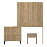 Oikiture Dressing Table Stool Set 10 LED Bulbs Natural - Top-Down View