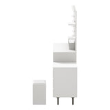 Oikiture Dressing Table Stool Set 10 LED Bulbs White