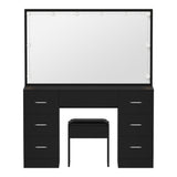 Oikiture Dressing Table Large Makeup Mirror 10 LED Bulbs Black