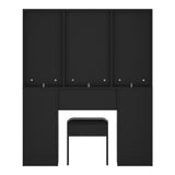 Oikiture Dressing Table Large Makeup Mirror 10 LED Bulbs Black - Low Angle