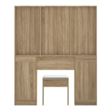 Oikiture Dressing Table Large LED Mirror Natural