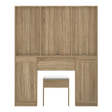 Oikiture Dressing Table Large LED Mirror Natural - Front View