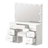 Oikiture Dressing Table Large LED Mirror White