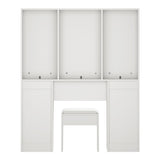 Oikiture Dressing Table Large LED Mirror White