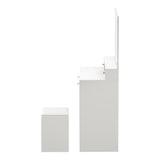 Oikiture Dressing Table Stool Set LED Mirror White - Close-Up Angle