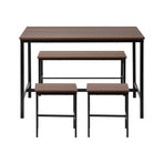 Oikiture Industrial Dining Table 4 Seaters with Kitchen Bench Chairs Natural, image 6