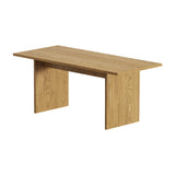 Oikiture 180cm Dining Table Rectangular Timber Natural - Rear View