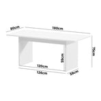 Oikiture 180cm Dining Table Rectangular Timber White