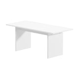Oikiture 180cm Dining Table Rectangular Timber White - Top-Down View