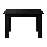 Oikiture 160cm Extendable Dining Table Cafe Table Black - Close-Up Angle
