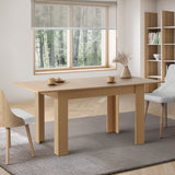 Oikiture 160cm Extendable Dining Table Cafe Table Wooden
