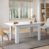 Oikiture 160cm Extendable Dining Table Cafe Table White