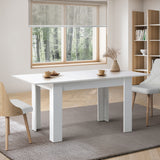 Oikiture 160cm Extendable Dining Table Cafe Table White - Top-Down View