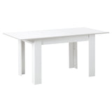 Oikiture 160cm Extendable Dining Table Cafe Table White