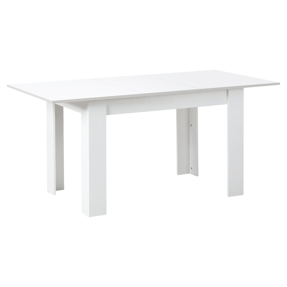Oikiture 160cm Extendable Dining Table Cafe Table White