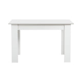 Oikiture 160cm Extendable Dining Table Cafe Table White