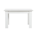 Oikiture 160cm Extendable Dining Table Cafe Table White - Side View